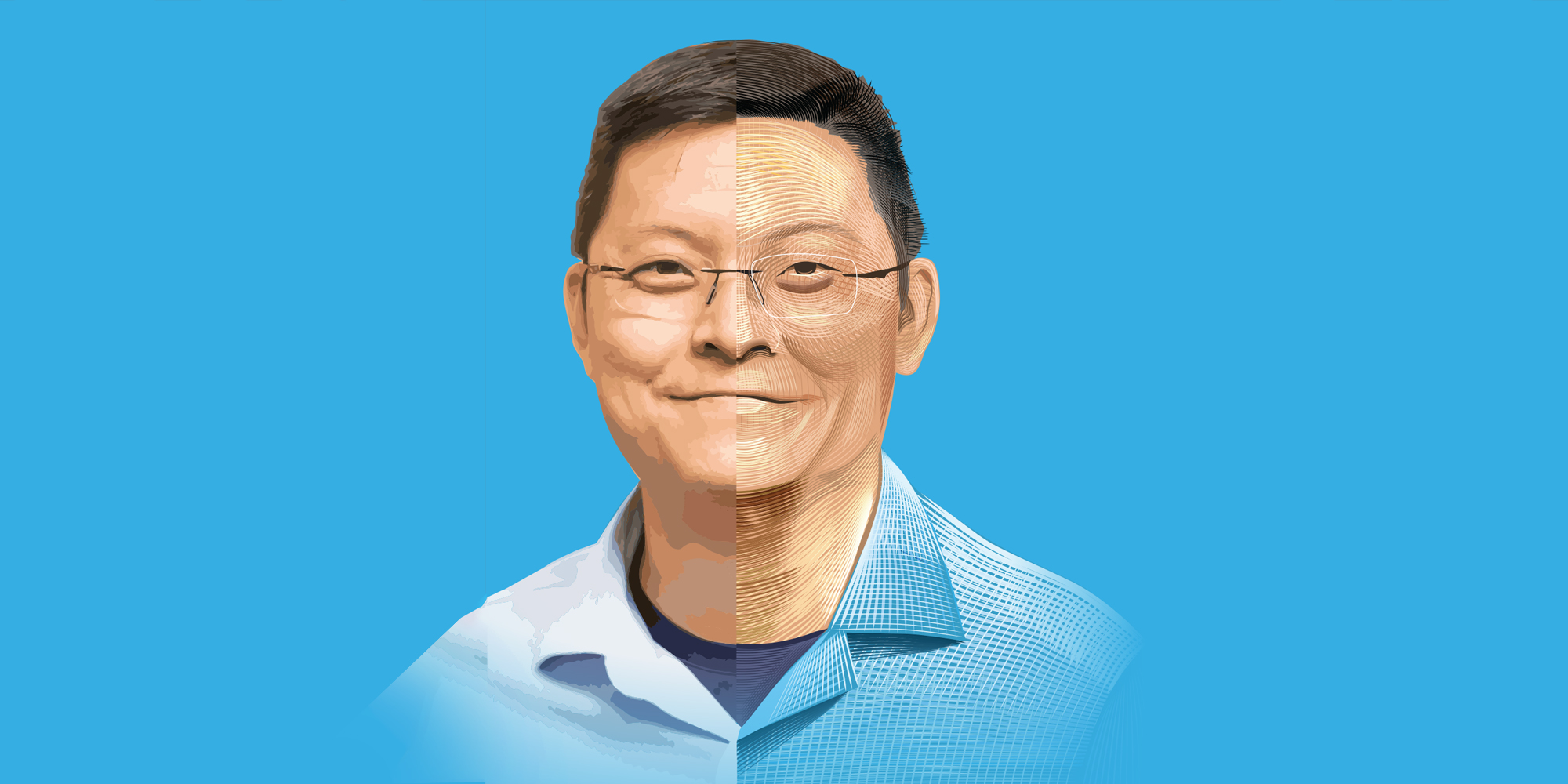 Illustrated portrait of Ben Zhao