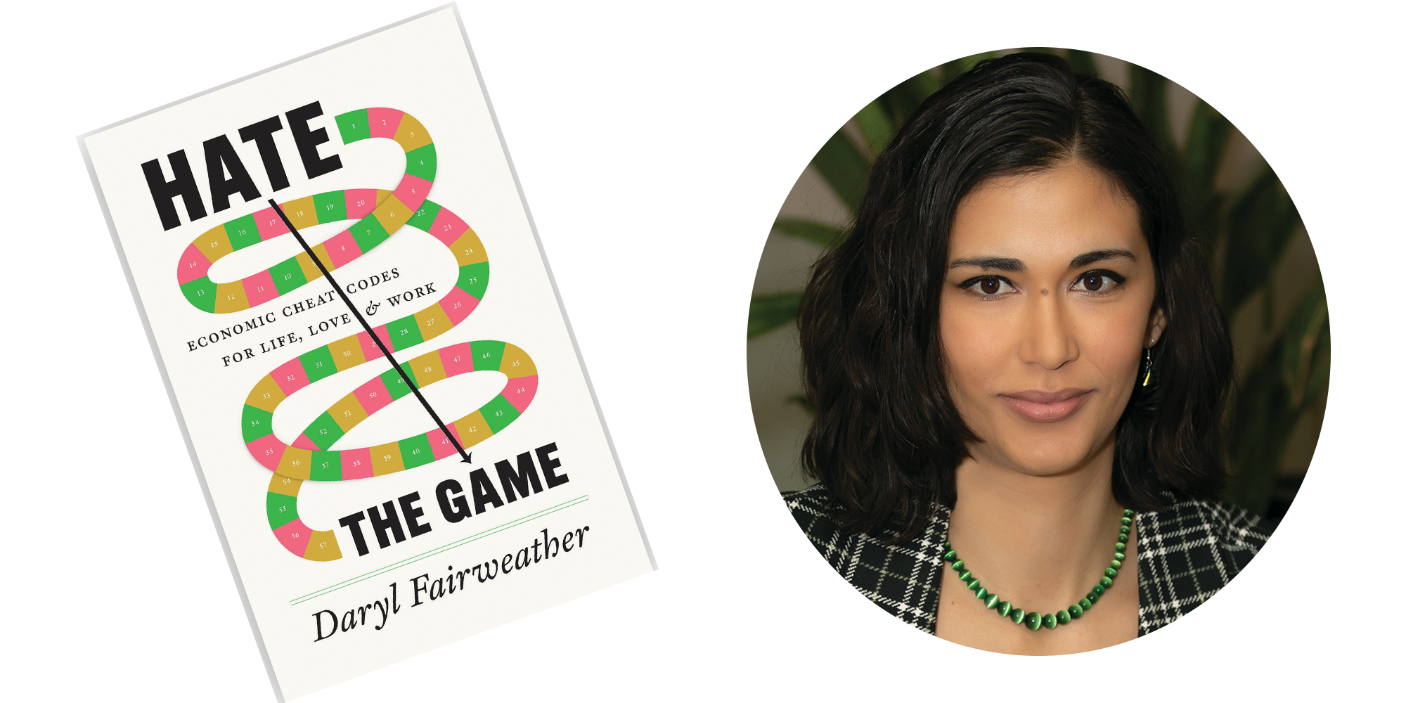 Book cover of "Hate the Game" next to a photo of its author, Daryl Fairweather