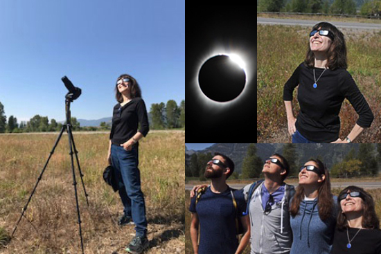 Wendy Freedman views the eclipse