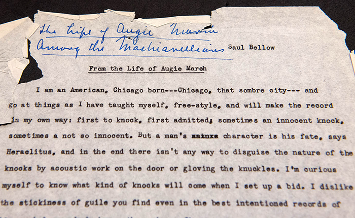 A draft of Saul Bellow's The Adventures of Augie March