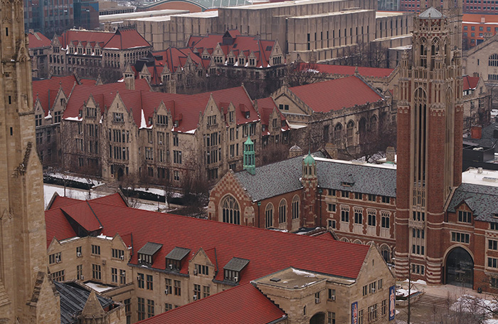 Aerial photo of the Hyde Park campus