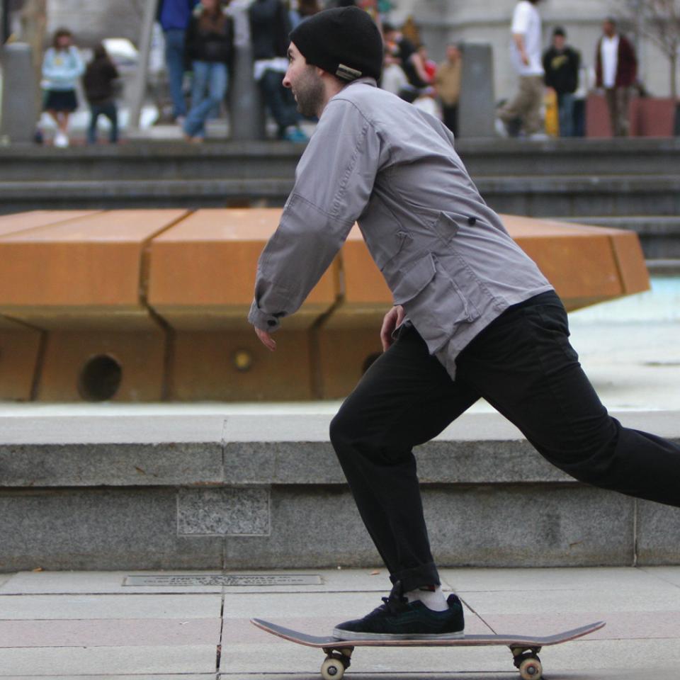 Skateboarder in LOVE Park