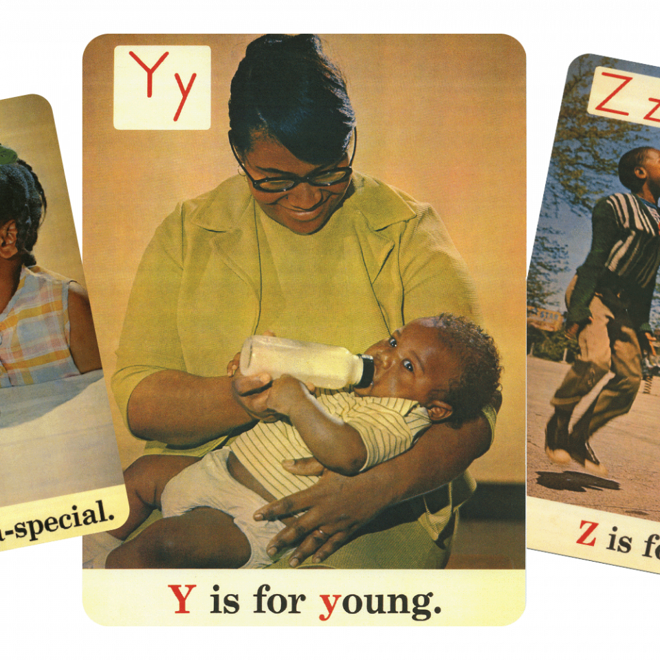 The X, Y, and Z letter cards from the Black ABCs