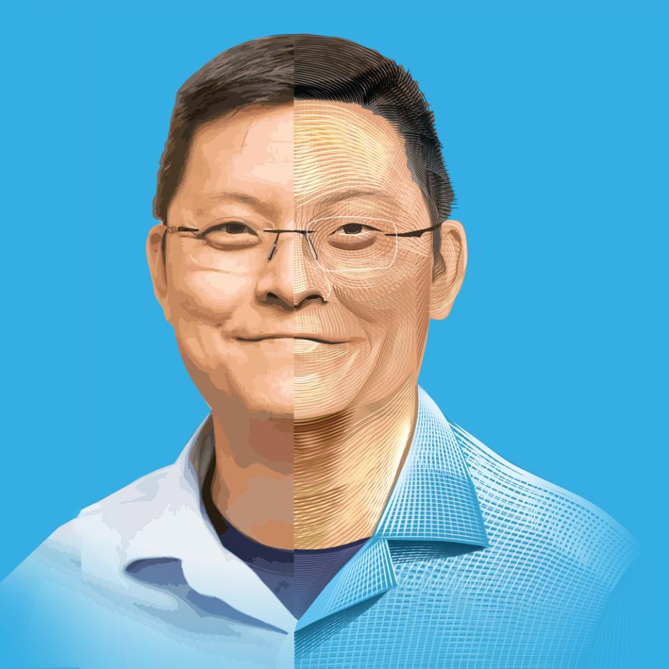 Illustrated portrait of Ben Zhao