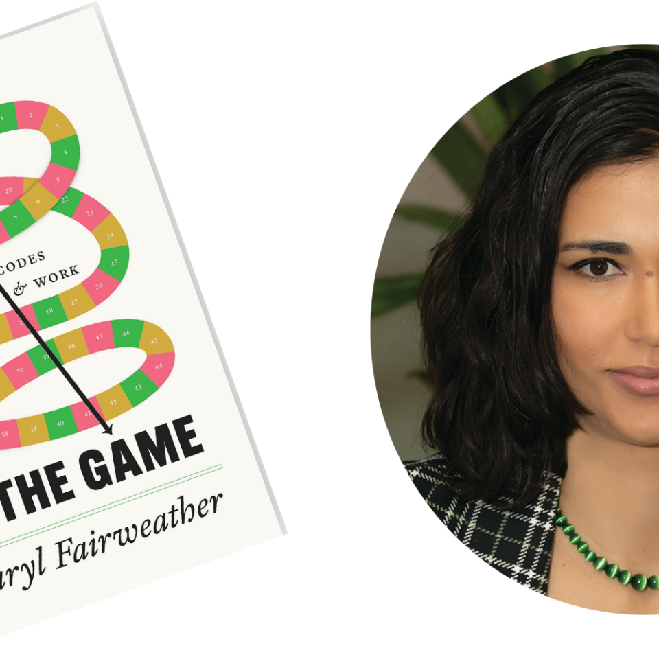Book cover of "Hate the Game" next to a photo of its author, Daryl Fairweather