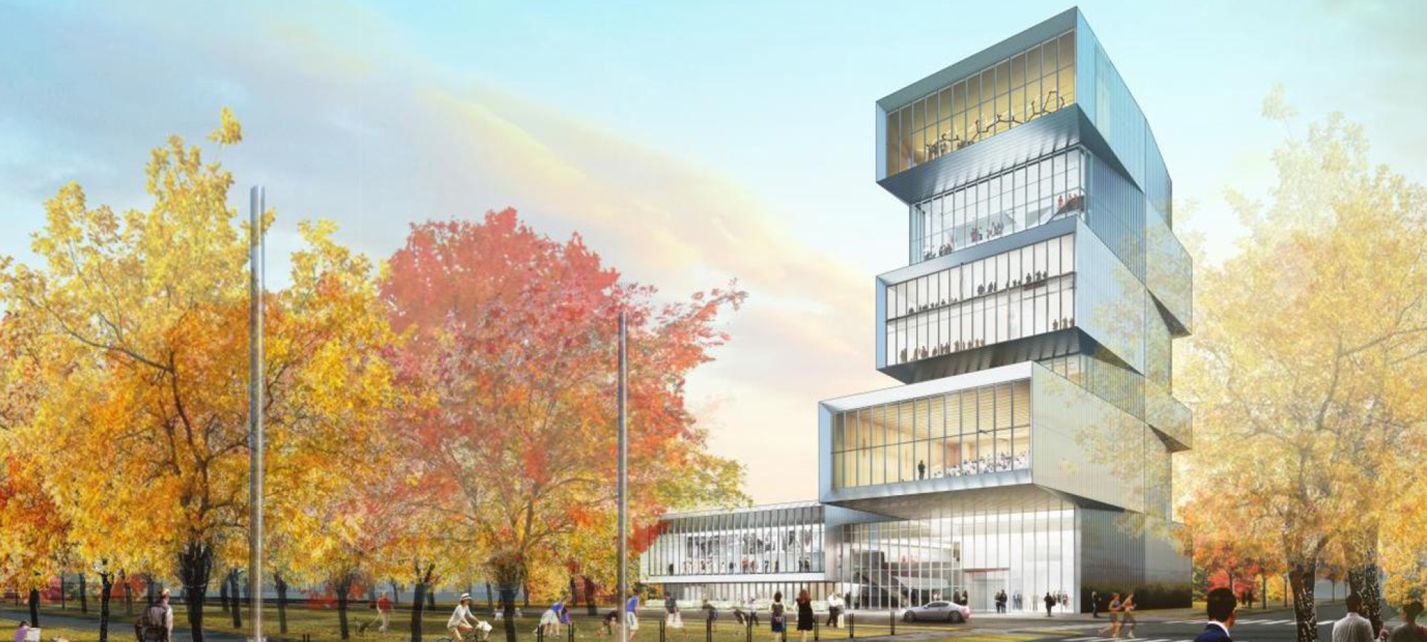 Architectural rendering of the Rubenstein Forum at the University of Chicago