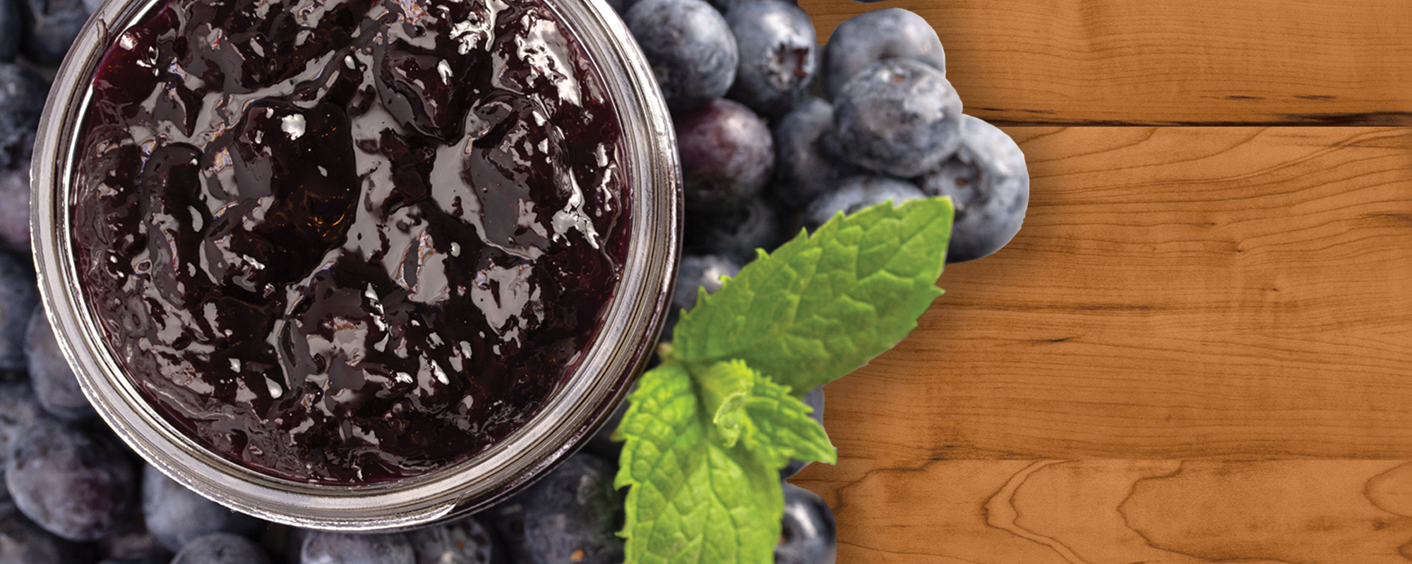 Blueberry jam with mint