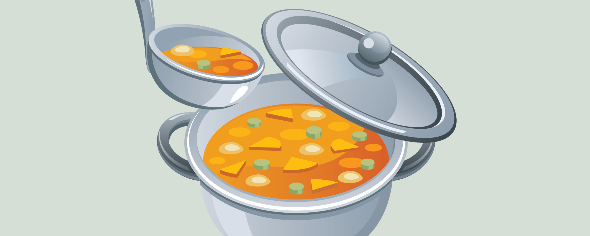 Illustration of a pot of soup