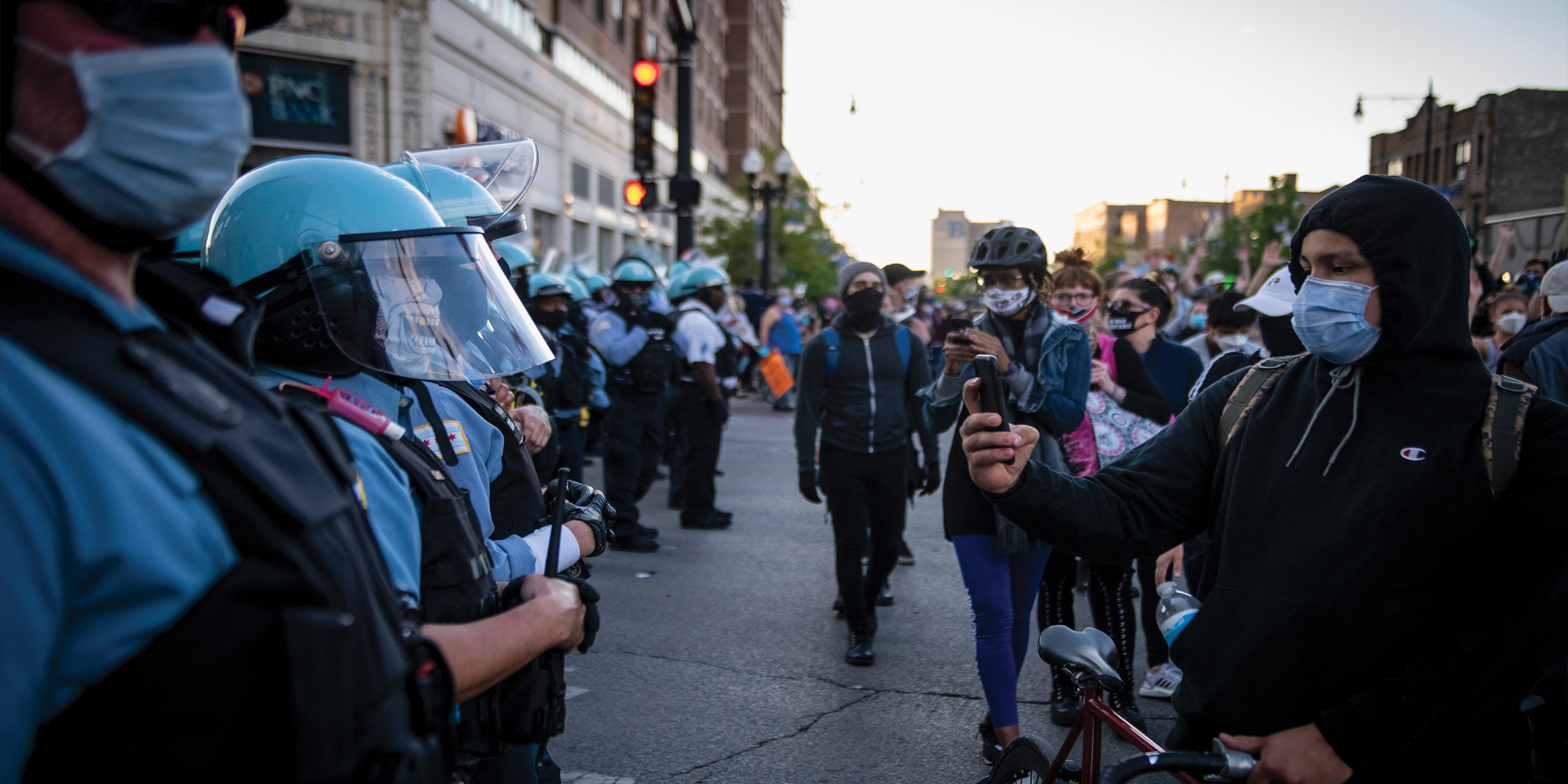 A July 1, 2020, protest in Chicago's Uptown neighborhood