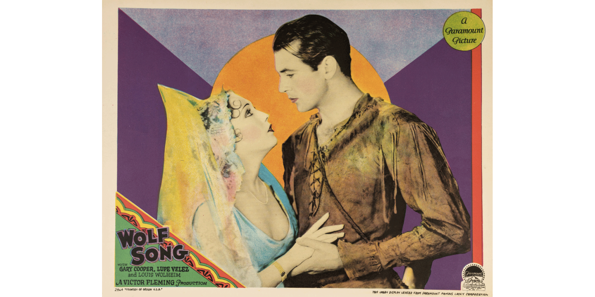 Lobby card for the movie "Wolf Song"