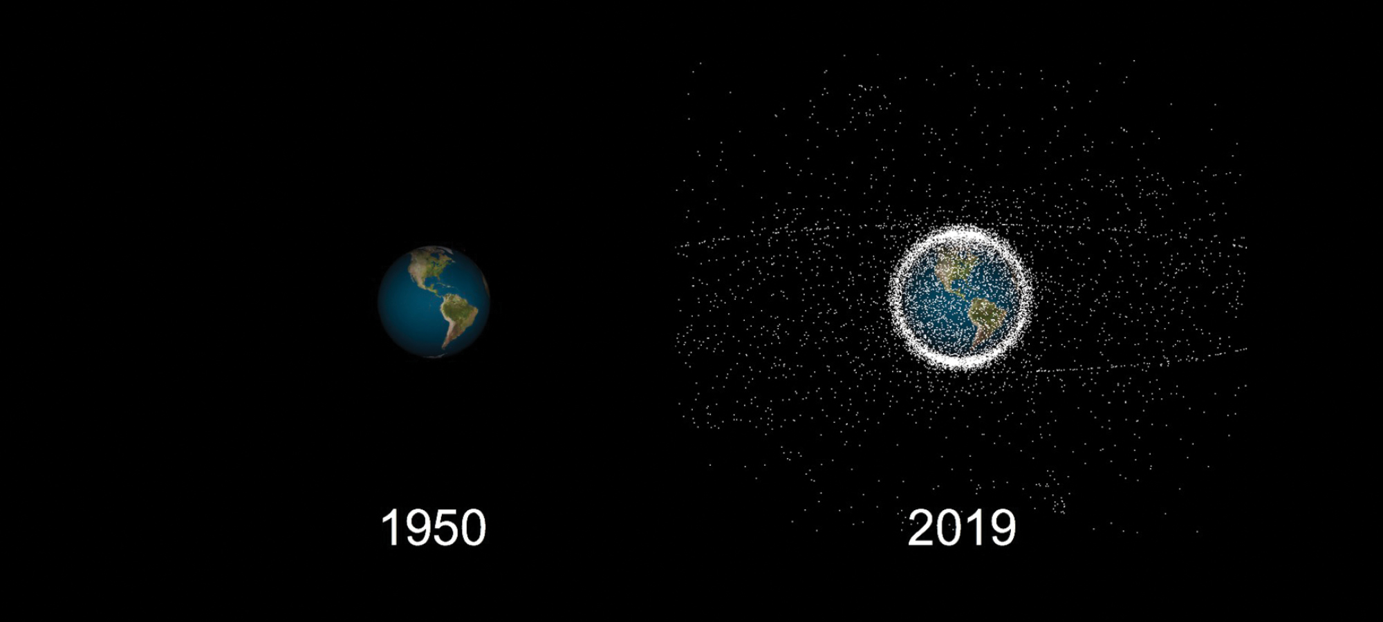 Earth from space 1950 vs 2019