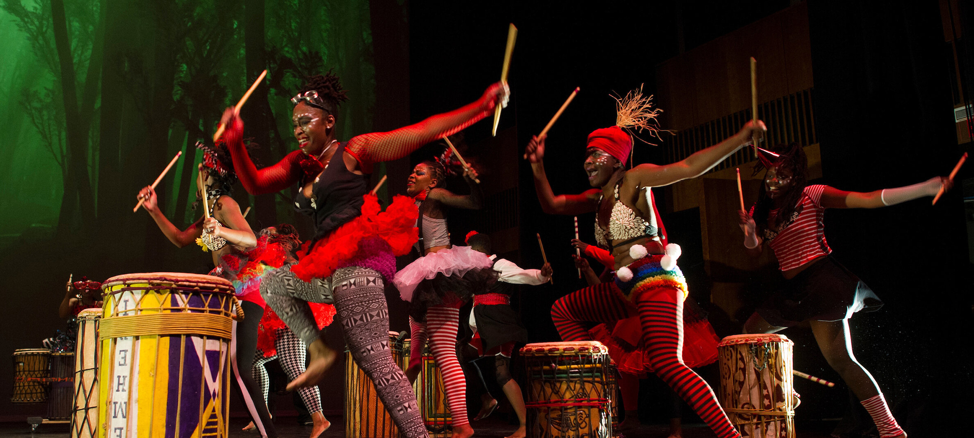 A performance of the Ayodele Drum & Dance company