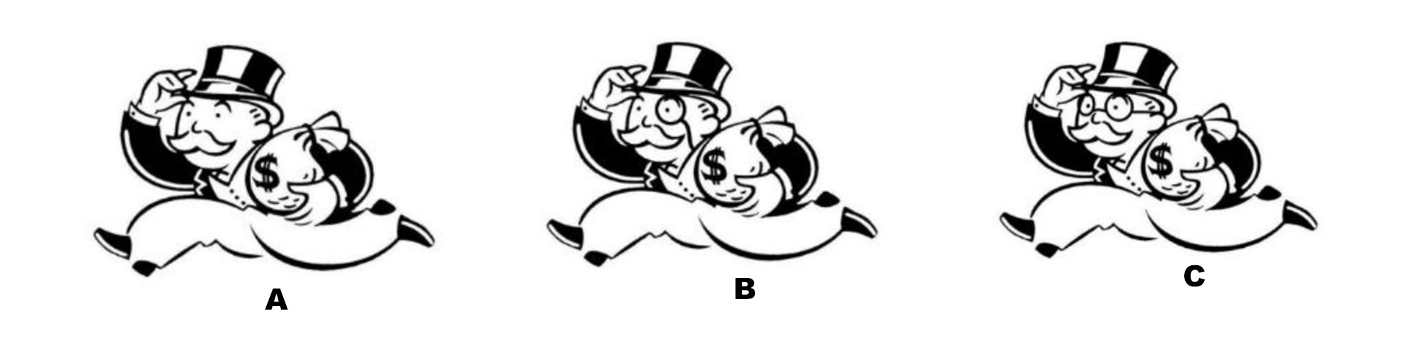 Three iterations of Mr. Monopoly