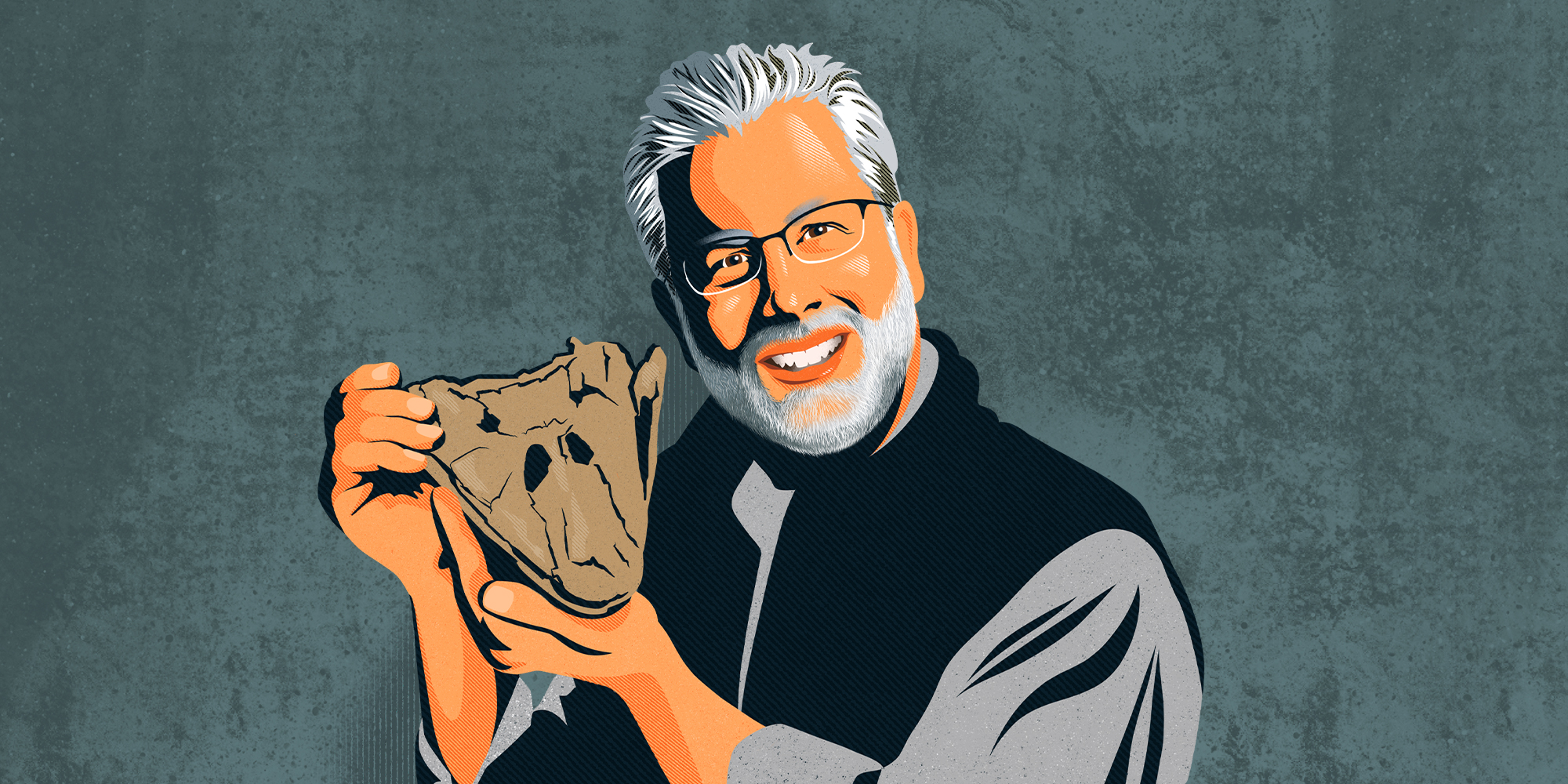 Illustrated portrait of Neil Shubin