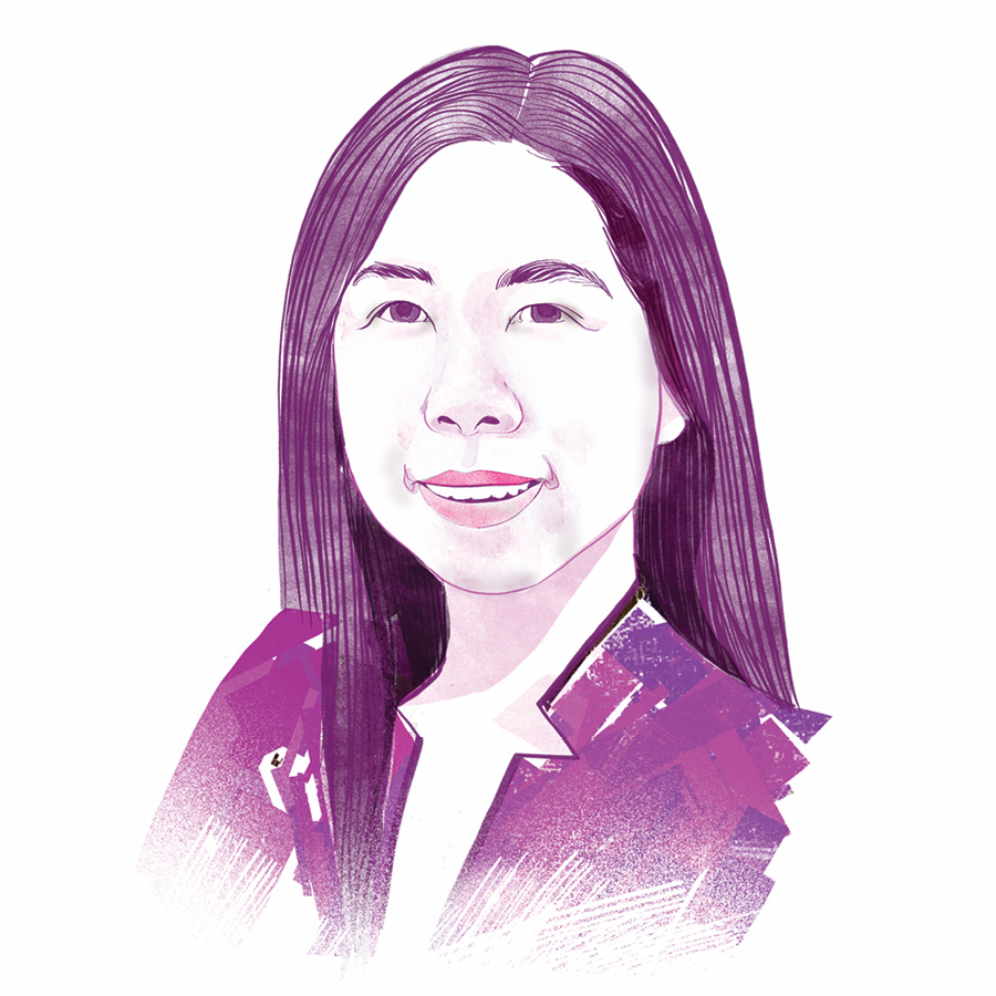 Illustrated portrait of Karen Tang