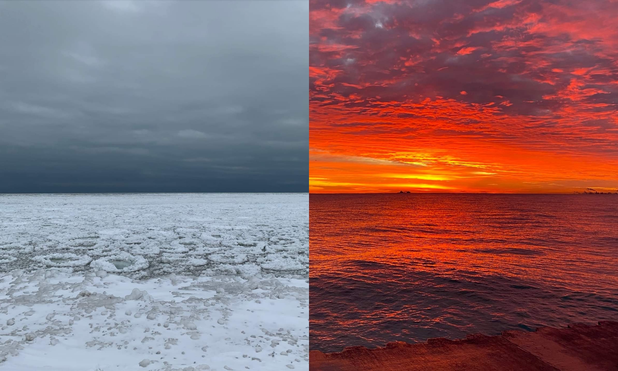 Two views of Lake Michigan
