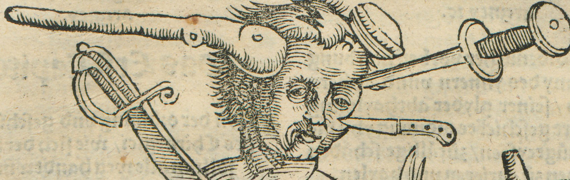 Detail of the head from the 1517 illustration of Wound Man