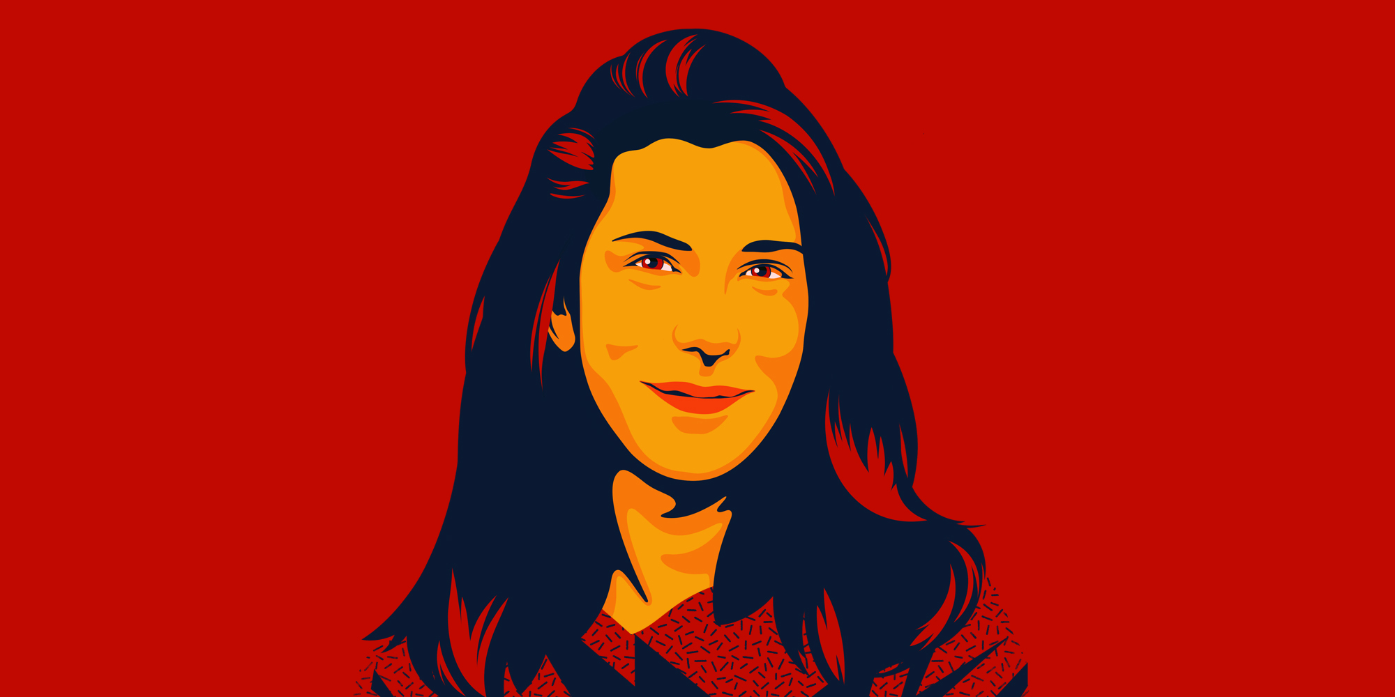Illustrated portrait of Megan McArdle, MBA’01