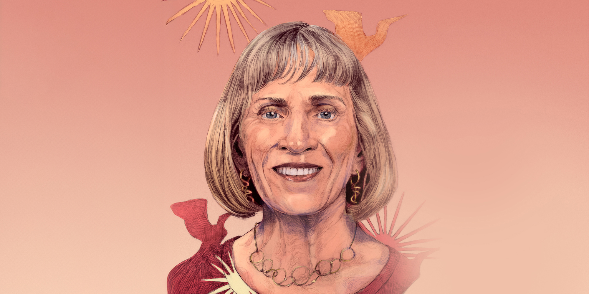 Illustrated portrait of Claudia Goldin