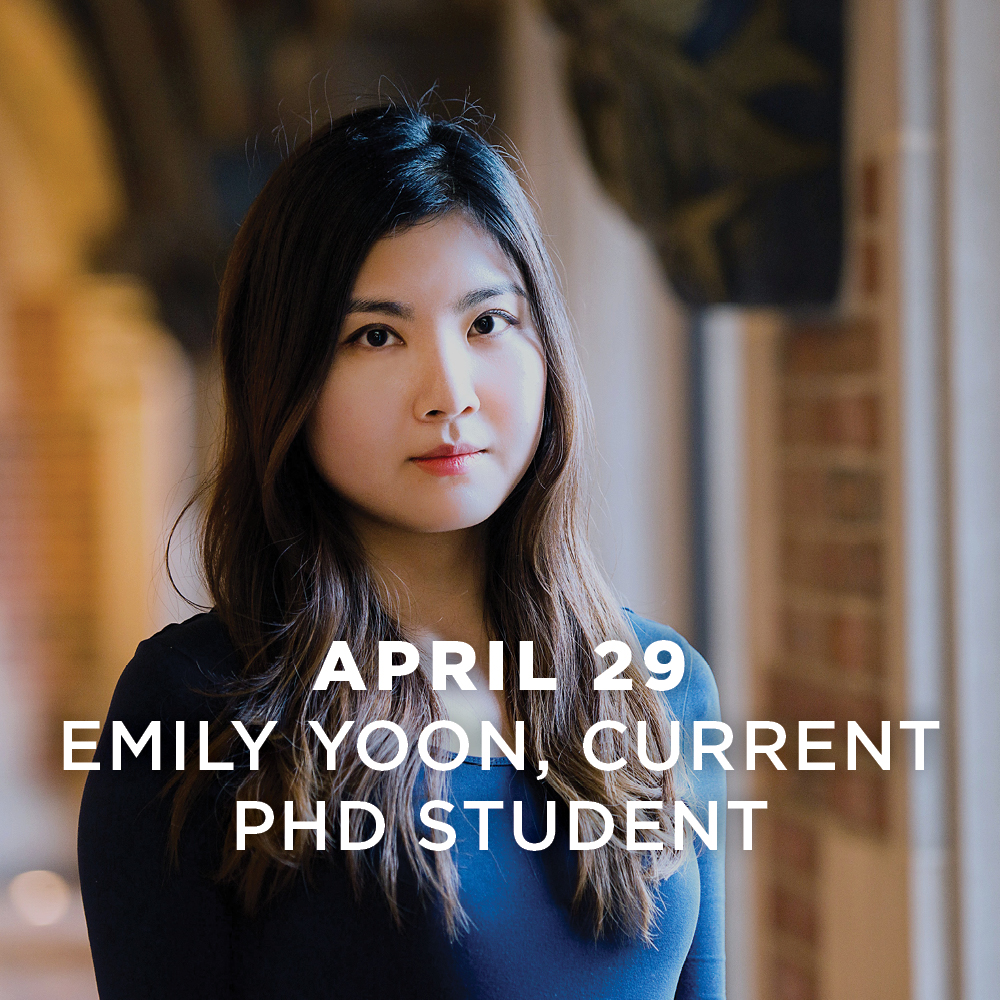April 29, UChicago PhD student Emily Yoon