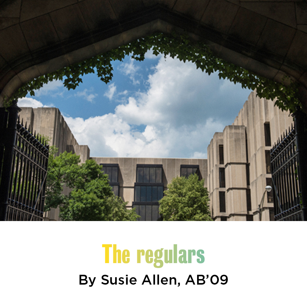 Susie Allen, AB’09, on the Regenstein’s top floor.
