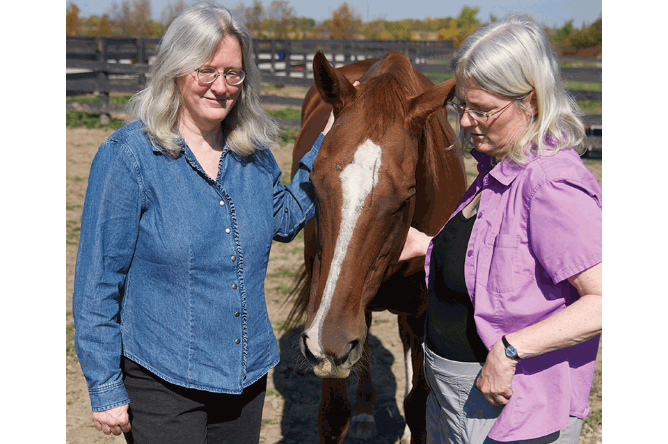 The Butler sisters with Colors, Laurie's horse