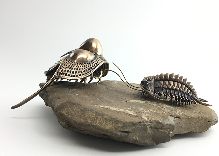Two species of trilobite sculptures