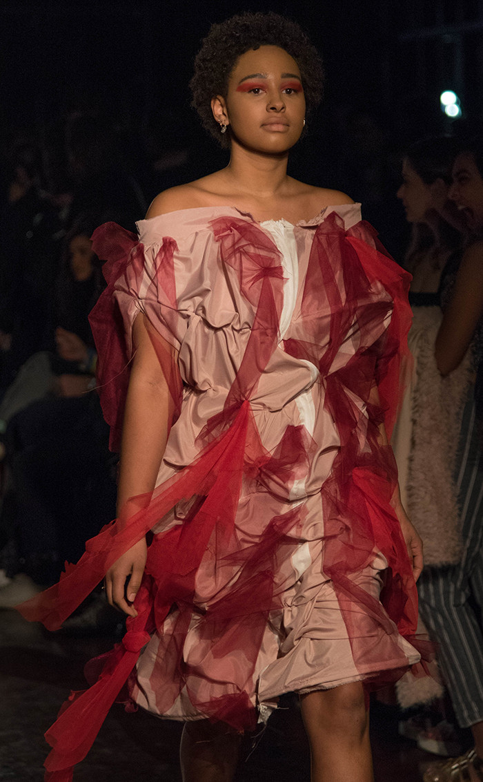 Red dress inspired by the large intestine