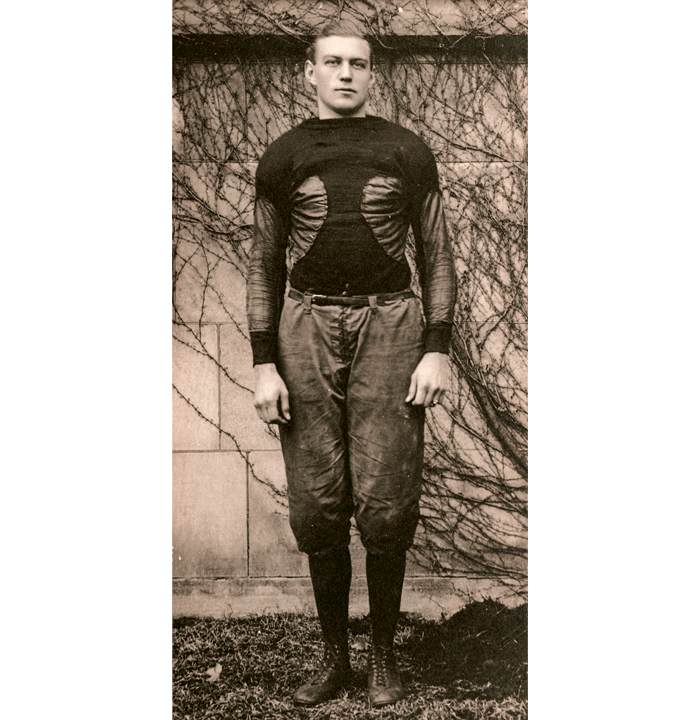 Harold Goettler in his Chicago Maroons football uniform