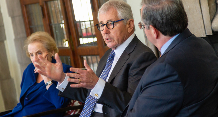 Madeleine Albright and Chuck Hagel