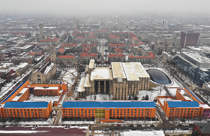 Aerial photo of the Hyde Park campus