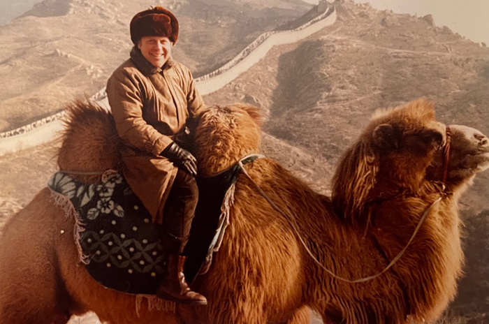 Marshall Sahlins on a camel