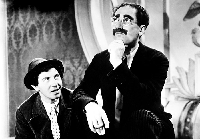 A scene from Duck Soup with Groucho Marx