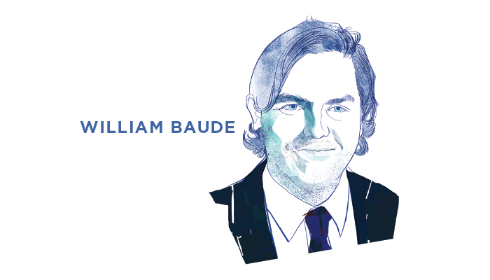 Illustrated portrait of William Baude