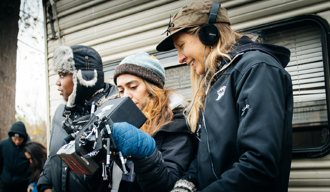 Haroula Rose and Bonnie Jo Campbell on the site of "Once Upon a River"