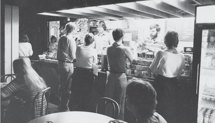 Archival photo of of the Divinity School coffee shop