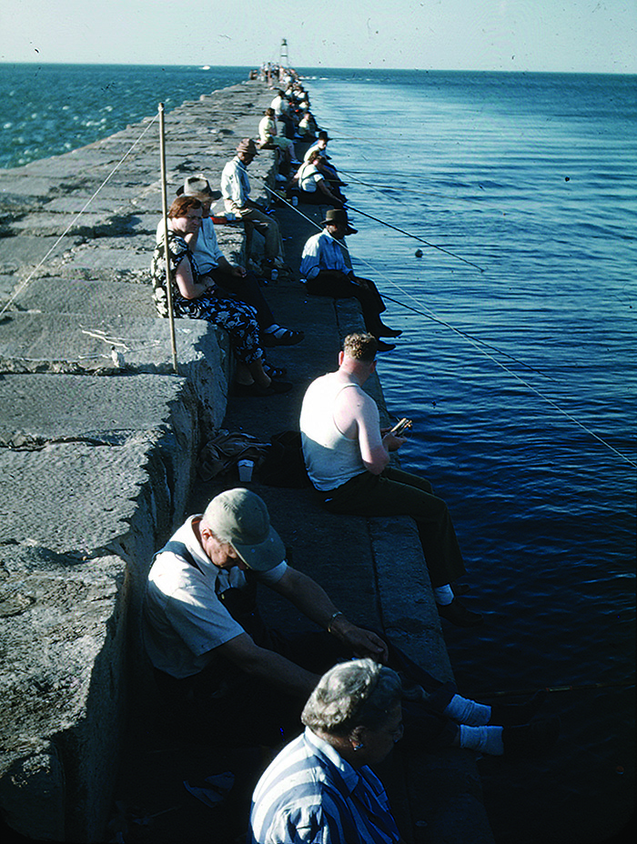 Fishing in Lake Michigan in the 1950s