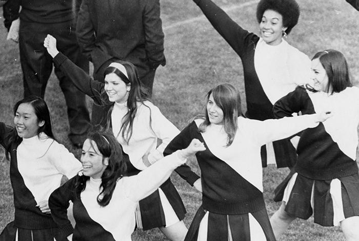 UChicago cheerleaders in 1969