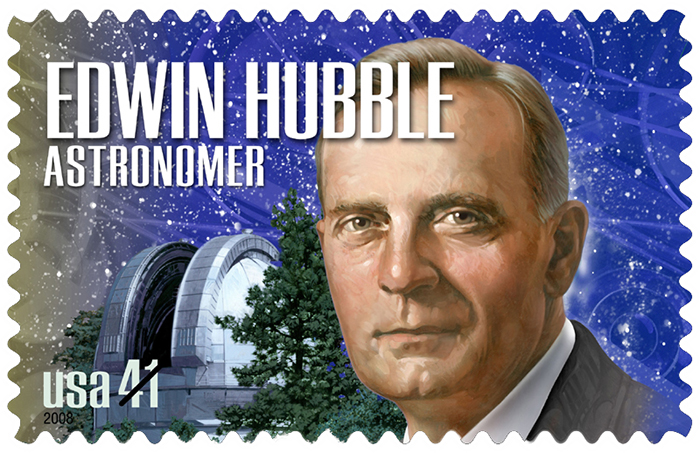 Postage stamp honoring Edwin Hubble
