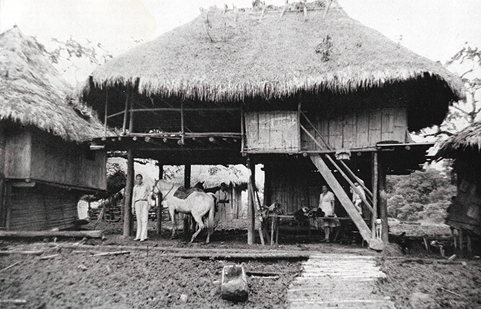 Farm Jack Schultz, AB’50, stayed at on his journey