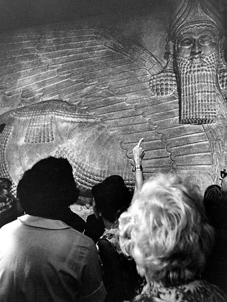 Assyrian winged bull during the 1967 reunion tour of the OI