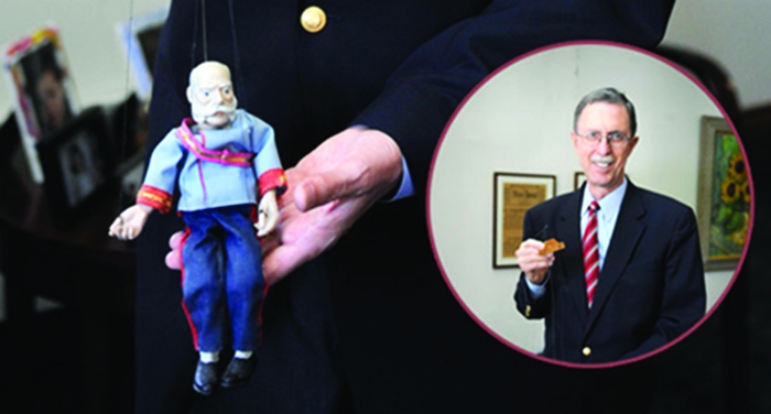 Dean Boyer and his puppet of Empire Franz Joseph