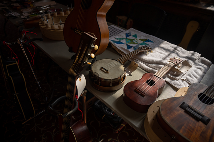 A table of string instruments
