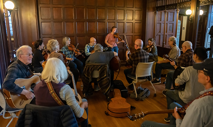 A music workshop at Folk Festival