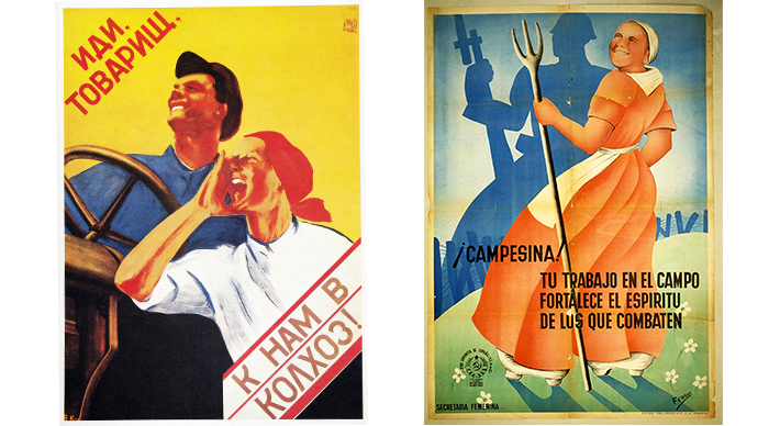 Nationalist posters from Russia and Spain, circa 1930s