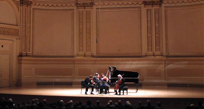James Ehnes (far left) performing at Carnegie Hall in 2016.