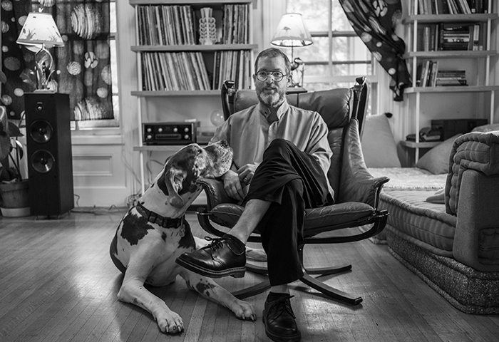 Jonathan D. S. Schroeder with his Great Dane