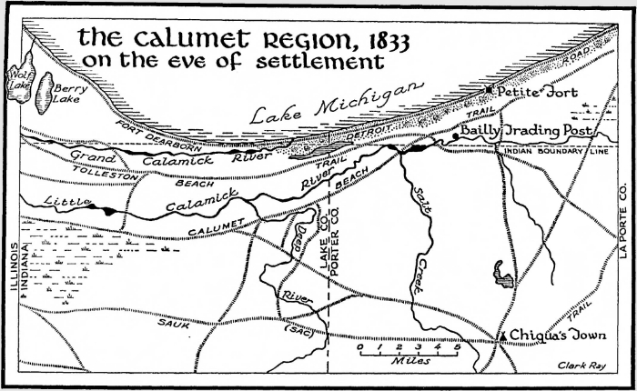 1833 map of the Calumet Region