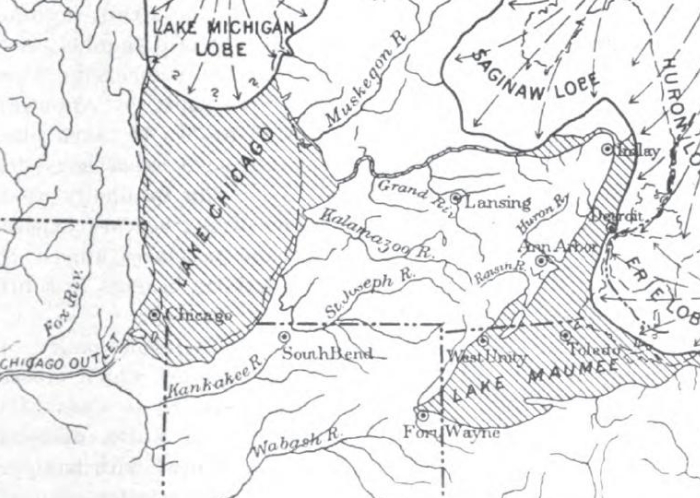 The Pleistocene of Indiana and Michigan, History of the Great Lakes; Chapter XVI, Glacial Lake Arkona; Frank B. Taylor; Monographs of the United States Geological Survey, Vol LIII; Frank Leverett and Frank B. Taylor; Washington, D.C,; Government Printing Office; 1915