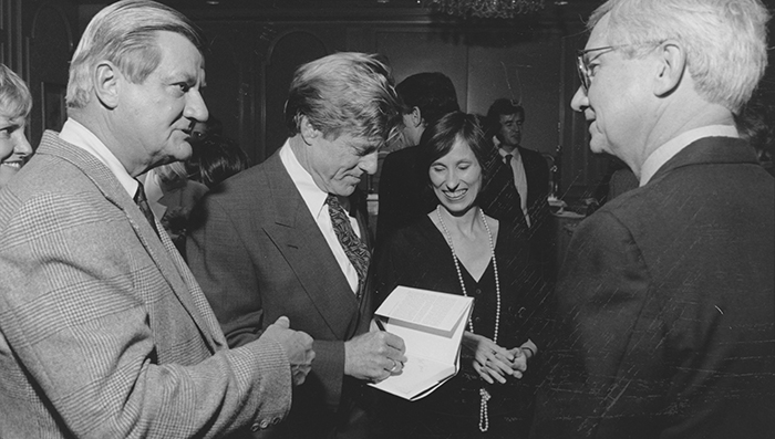 Robert Redford at a 1992 benefit for the Norman Maclean Scholarship Fund.